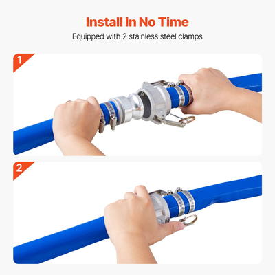 Ολοκληρωμένα εξαρτήματα εύκαμπτου σωλήνα VEVOR Backwash 1,5 x 100 ft μπλε