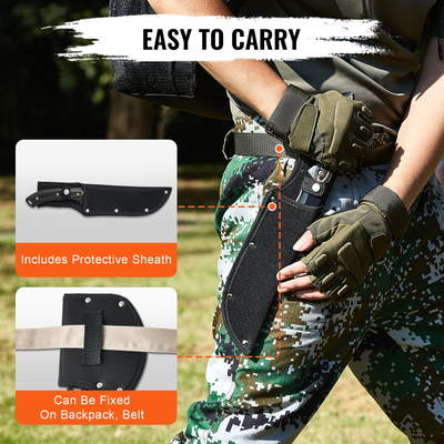 VEVOR Κυνηγετικό μαχαίρι και τσεκούρι Combo σετ Θήκη μαχαίρι σταθερής λεπίδας Κάμπινγκ