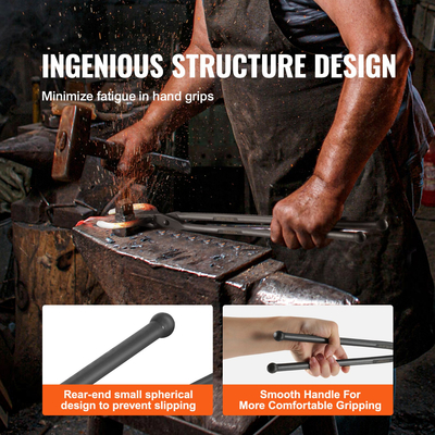 VEVOR Blacksmith Tongs, 18&quot; 3 ΤΕΜ, V-Bit Bolt Tongs, Wolf Jaw Tongs και Z V-Bit Tongs, Carbon Steel Forge Tongs με ατσάλινα πριτσίνια, για αρχάριους και έμπειρους σιδηρουργούς, λεπίδες και τεχνίτες