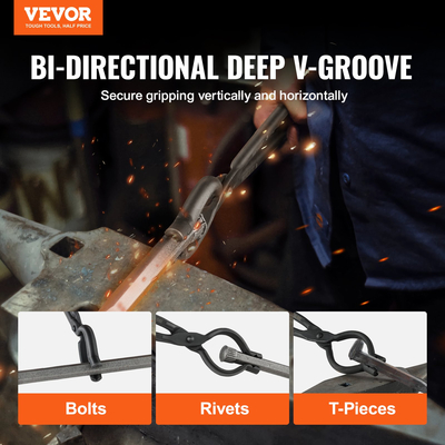 VEVOR Blacksmith Tongs, 18&quot; V-Bit Bolt Tongs, Carbon Steel Forge Tongs με Α3 Ατσάλινα πριτσίνια, για μακριές, ακανόνιστες και σε σχήμα καρφιού σφυρηλάτηση, για αρχάριους και έμπειρους σιδηρουργούς και λεπίδες