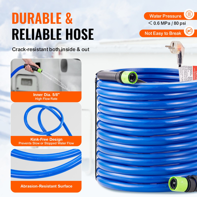 Εύκαμπτος σωλήνας θερμαινόμενου νερού VEVOR 100ft για RV -45℉ Θερμαινόμενος σωλήνας πόσιμου νερού με αντιψυκτικό