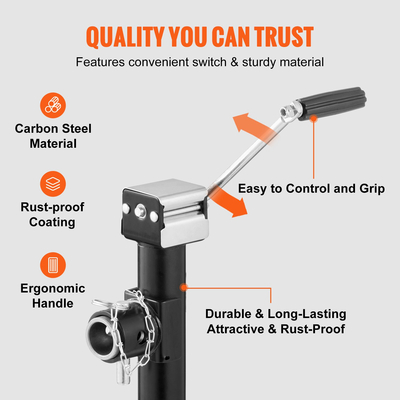 VEVOR Trailer Jack, Trailer Tongue Jack Welding-on Weight Capacity 5000 lb, Trailer Jack Stand με λαβή για ανύψωση RV Trailer, Horse Trailer, Utility Trailer, Yacht Trailer