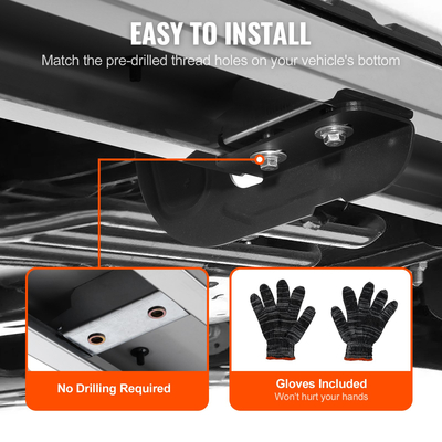 VEVOR Running Boards, Step Bars 6&quot; Συμβατές με 2007-2018 Chevy Silverado/GMC Sierra 1500 Crew Cab/2019 2500HD 3500HD 1500 LD, 201 πλαϊνά σκαλοπάτια από ανοξείδωτο χάλυβα Nerf Bars, Capacity, 50