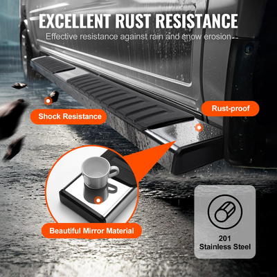 VEVOR Running Boards, Step Bars 6&quot; Συμβατές με 2019-2023 Chevy Silverado/GMC Sierra 1500/2020-2024 Silverado/Sierra 2500/3500HD Crew Cab, 201 ανοξείδωτα σκαλοπάτια Nerf 200L, BS,