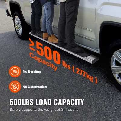 VEVOR Running Boards, Step Bars 6&quot; Συμβατές με 2019-2023 Chevy Silverado/GMC Sierra 1500/2020-2024 Silverado/Sierra 2500/3500HD Crew Cab, 201 ανοξείδωτα σκαλοπάτια Nerf 200L, BS,