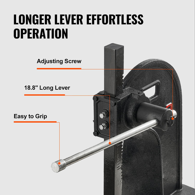 Πρέσα Arbor VEVOR, Χειροκίνητη πρέσα Arbor 3 Ton, Μέγιστο Ύψος 12,2&quot; Χειροκίνητη Επιτραπέζια πρέσα Arbor Arbor βαρέως τύπου, Πρέσα χειρός ακριβείας για στάμπα, κάμψη, τέντωμα, διαμόρφωση