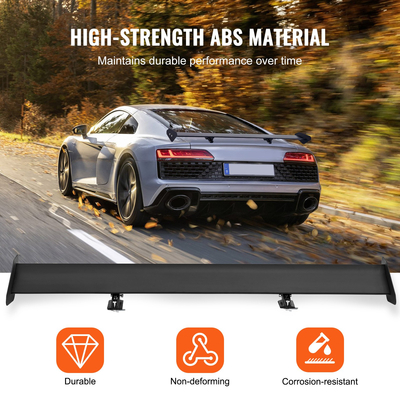 Αεροτομή αυτοκινήτου VEVOR GT, Universal αεροτομή 43,3 ιντσών με μονό κατάστρωμα, ρυθμιζόμενο ελαφρύ αλουμίνιο, φτερό πίσω αεροτομή αυτοκινήτου, αγωνιστική αεροτομή BGW/JDM Drift Black
