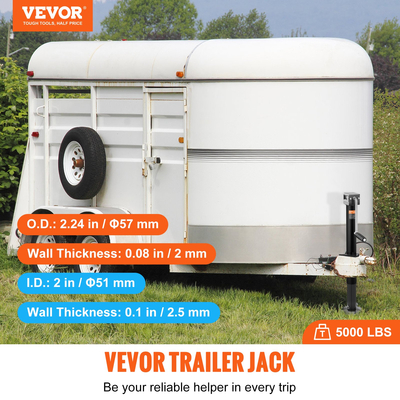VEVOR Jack Trailer, Trailer Tongue Jack Bot A-frame on Weight Capacity 5000 lb, Trailer Jack Stand with Handle for Lifting RV Trailer, Horse Trailer, Utility Trailer, Yacht Trailer