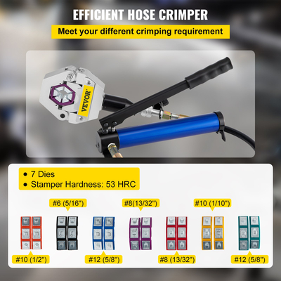 Διαχωριζόμενο Υδραυλικό Σωληνάκι Crimper 7 Dies with Aluminium Pump A/C Κλιματιστικό σετ χειρός πτύχωσης
