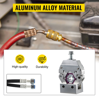 VEVOR 71550 Portable Manual Hydraulic Pipe Pipe Hose Crimping Tool and Repaire Crimper Tools Χειροκίνητα Λειτουργία A/C Hose Crimper Tool Kit Ανθεκτικό με 4 μήτρες για κλιματιστικό αυτοκινήτου