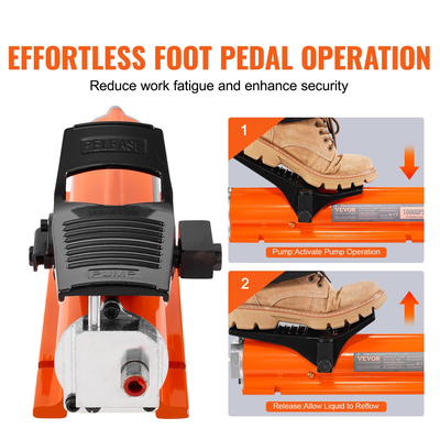 VEVOR Air Hydraulic Pump Air Actuated Foot Pump 10.000 PSI Frame Machine Pump