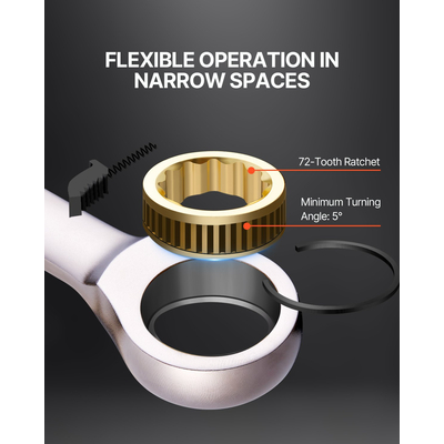 Σετ κλειδιών VEVOR Combination 24 ΤΕΜ SAE 1/4&quot; - 7/8&quot; Metric 8-19mm Organizer Rack