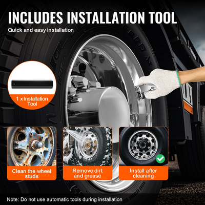 VEVOR Κιτ σύνθετου καλύμματος πίσω άξονα ABS Καλύμματα παξιμαδιών ωτίδων με εργαλεία καλύμματος παξιμαδιών