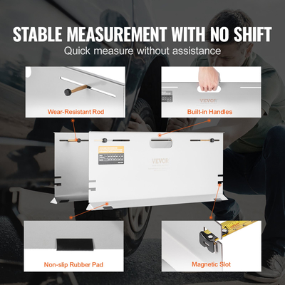 Εργαλείο ευθυγράμμισης τροχού VEVOR, Πλάκες ποδιών εργαλείων ευθυγράμμισης 2 συσκευασιών, πλάκα εργαλείου μέτρησης γωνίας δακτύλων από ανοξείδωτο χάλυβα, 4 ράβδοι ευθυγράμμισης και μαγνητικές αυλακώσεις, περιλαμβάνει ταινίες μέτρησης και διάγραμμα μετατροπών