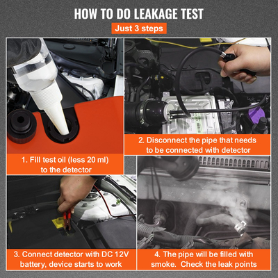 VEVOR Ανιχνευτής διαρροής καπνού αυτοκινήτου Δοκιμαστής μηχανής καπνού EVAP Fuel Pipe System