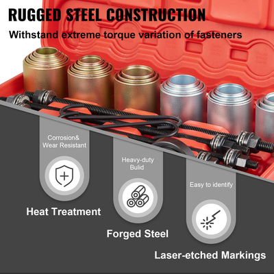 VEVOR 26 PCS Sleeve Kit Pull and Press, 45 # Steel Removal Installation Boshes Bearings Tool Kit, Bush Removal Inserted Tool Tool Set Λειτουργεί στα περισσότερα αυτοκίνητα και κινητήρες LCV, HGV