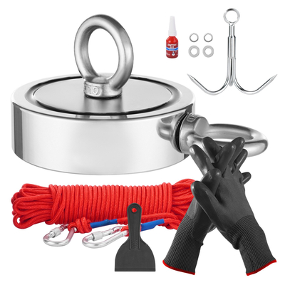 VEVOR 1700 LBS Strong Fishing Magnet Kit Διπλής όψης Pull Force Rope Carabiner