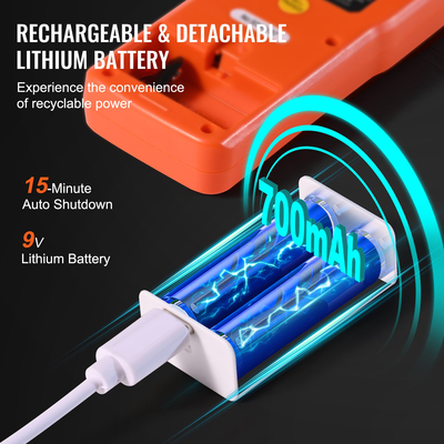 VEVOR Ψηφιακός μετρητής EMF LCD 3 σε 1 Ανιχνευτής ηλεκτρομαγνητικής ακτινοβολίας EF MF RF