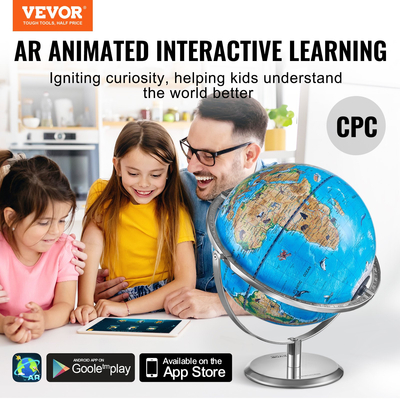 VEVOR Educational Globe for Kids 10 in/254 mm Interactive AR World Globe APP (Γλώσσα χάρτη: Αγγλικά)