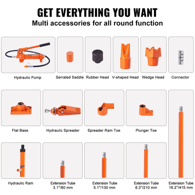 VEVOR 4 Ton Υδραυλική αντλία αέρα Ανύψωσης Ram Πλαίσιο Σώματος Porta Power Repair Kit