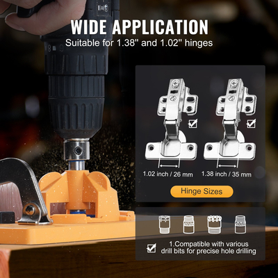 Κρυφό μεντεσέ μεντεσέ VEVOR, μεντεσέ ντουλαπιού με σφιγκτήρα και αξεσουάρ τύπου C, PA66 νάιλον και ατσάλι υλικό, ακριβές γεμιστήρα μεντεσέδες εργαλείο ξυλουργικής για πόρτες ντουλάπια στερέωση μεντεσέδων