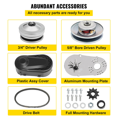 Κιτ μετατροπέα ροπής VEVOR Go Kart CVT Clutch 3/4&quot; Αντικαθιστά το Comet TAV2 30-75 218353A Manco 10T #40/41 (Έρχεται με 1 γρανάζι - 1 x 10 δόντια 40/41)