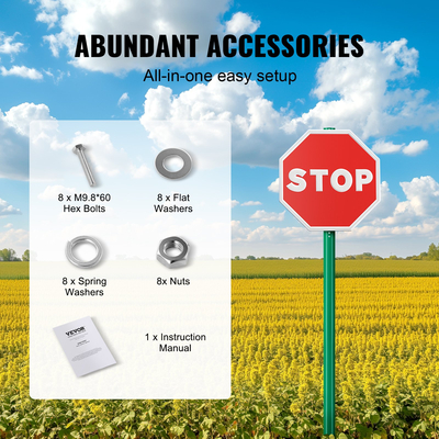 VEVOR Χυτοσίδηρος επιγραφής 8 ποδιών Σταθερή βάση πινακίδας βαρέως τύπου U-Channel Πράσινη