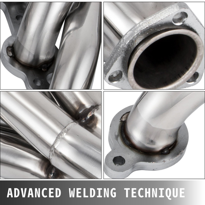 VEVOR Σετ κεφαλής εξάτμισης 1 3/4&quot; κεφαλές εξάτμισης Turbo, κεφαλές πολλαπλής εξάτμισης από ανοξείδωτο χάλυβα, κεφαλές εξάτμισης Shorty κινητήρα LS Swap κεφαλές εξάτμισης για Chevy LS1 LS2 LS3 LS6 LS10 SUV/Truck Car