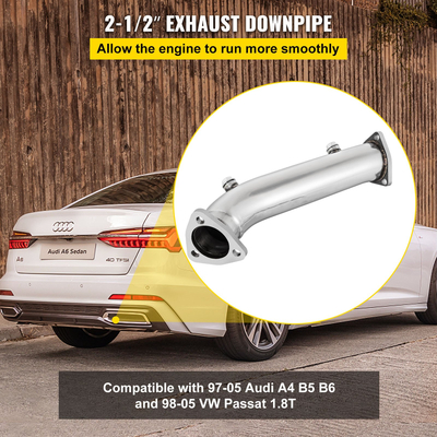 VEVOR High Flow Downpipe Exhaust Converter Pipe ταιριάζει σε 97-05 Audi A4 B5 B6/Passat 1.8T, έως 10-15 ίππους, Turbo-charged 1.8L/1.8T I4 DOHC Engines