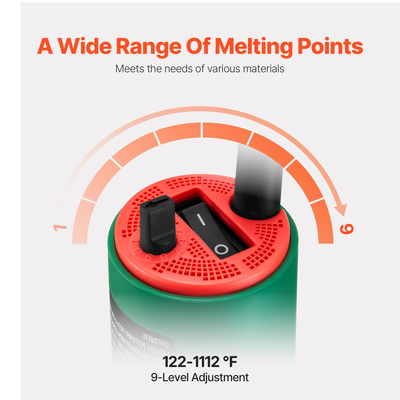 VEVOR Hot Air Plastic Welder 1600W PVC TPO Vinyl Heat Gun Torch &amp; 11 Accessories