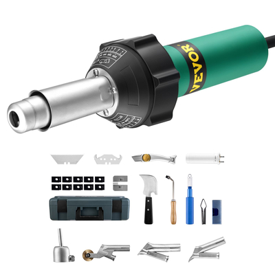 VEVOR Hot Air Plastic Welder 1600W PVC TPO Vinyl Heat Gun Torch &amp; 14 Accessories