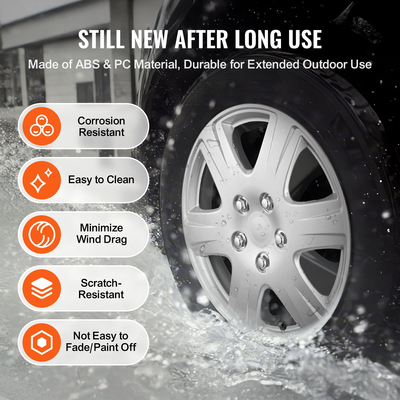 VEVOR 15&quot; κάλυμμα τροχού Hubcaps Σετ 4 στιβαρών καπακιών για όλες τις καιρικές συνθήκες