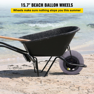 VEVOR Beach Balloon Wheels, ανταλλακτικά λάστιχα άμμου 15,7&quot;, TPU Cart ελαστικά για Kayak Dolly, Canoe Cart και Buggy με δωρεάν αντλία αέρα, 2-συσκευασία