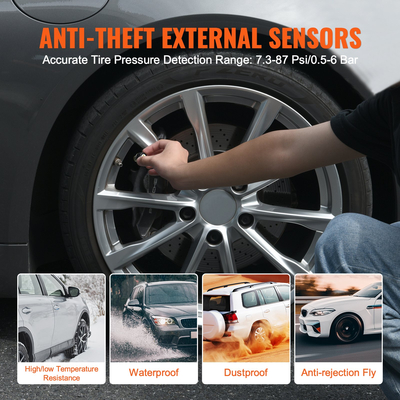 Σύστημα παρακολούθησης πίεσης ελαστικών VEVOR RV Solar Trailer σε πραγματικό χρόνο TPMS 4 αισθητήρες
