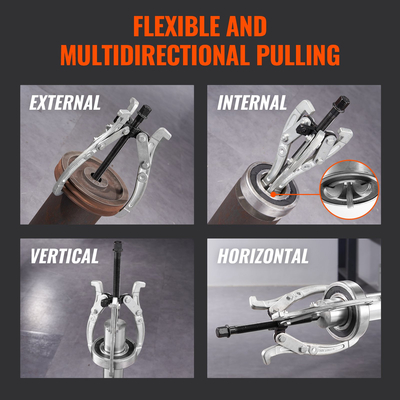 Σετ εξολκέα γραναζιών VEVOR, κιτ εξολκέα 3&quot; 4&quot; 6&quot; 8&quot;, Εργαλείο αφαίρεσης τροχαλίας σφονδύλου με ρουλεμάν γραναζιών, 2 ή 3 αναστρέψιμο εξολκέα τροχού με σιαγόνες, κάθετα και οριζόντια, εξωτερικό και εσωτερικό, 4 τεμαχίων