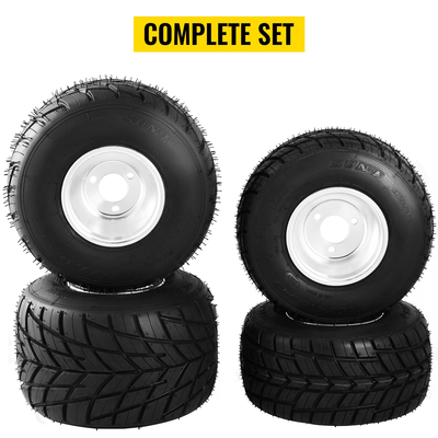 VEVOR Go Kart Wheels Rain Tires Set 4 Rim &amp; Tire Durable 10X4.50-5 11x6.0-5