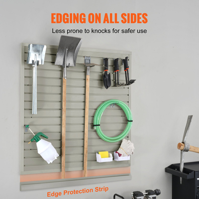 Πάνελ VEVOR Slatwall, 4 ft x 1 ft Γκρι πάνελ τοίχου γκαράζ 12&quot; Υ x 48&quot; L (Σετ 4 πάνελ), Οθόνη βαρέως τύπου Garage Wall Organizer Panels για κατάστημα λιανικής, τοίχο γκαράζ και οργάνωση αποθήκευσης χειροτεχνίας