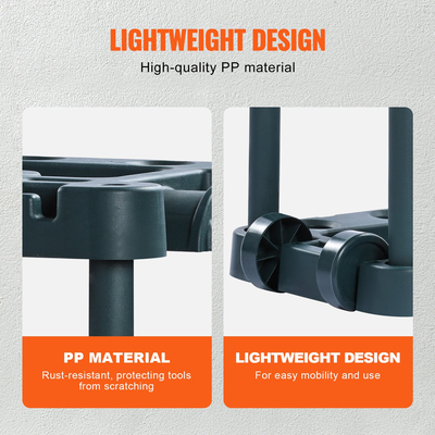 Οργανωτής εργαλείων κήπου VEVOR, 10 αυλακώσεις, ράφι πύργου εργαλείων αυλής για οργάνωση και αποθήκευση γκαράζ, θήκη με μακριά λαβή Εργαλείο/Τσουγκράνα/Σκούπα/Φτυάρι, Βάση βάσης PP Garden Tool για αυλή, υπόστεγο, εξωτερικό χώρο