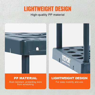 Οργανωτής εργαλείων κήπου VEVOR, 19 αυλακώσεις, ράφι πύργων εργαλείων αυλής για οργάνωση και αποθήκευση γκαράζ, θήκη με μακριά λαβή εργαλείο/τσούγκλα/σκούπα/φτυάρι, PP Garden βάση στήριξης εργαλείων κήπου για αυλή, υπόστεγο, εξωτερικό χώρο