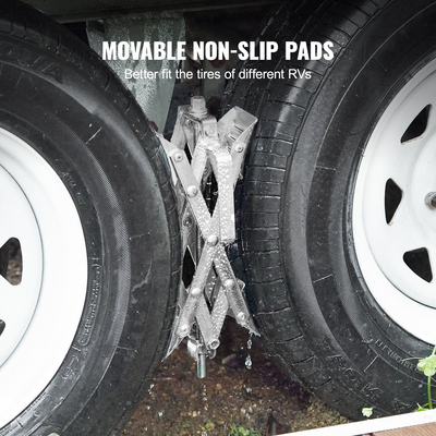 Σταθεροποιητής τσοκ τροχού VEVOR Camper, τσοκ τροχού σταθεροποιητής RV σε σχήμα Χ, χωρητικότητα ελαστικών 1,5&quot; έως 10&quot;, 2 σετ τσοκ τροχών με κλειδί καστάνιας και τσάντα αποθήκευσης για Campers Travel Trailers Trucks