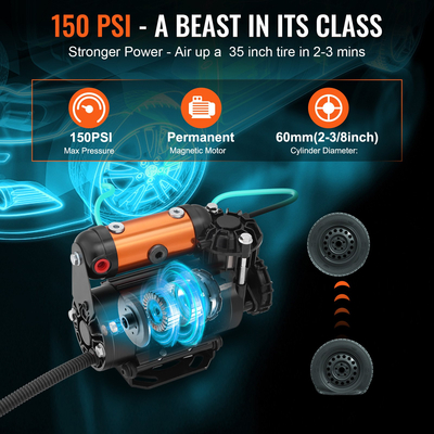 VEVOR On-Board 12V Air Compressor 150PSI 3.5CFM Φορητό φουσκωτό ελαστικών εκτός δρόμου