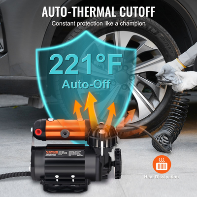 VEVOR On-Board 12V Air Compressor 150PSI 3.5CFM Φορητό φουσκωτό ελαστικών εκτός δρόμου