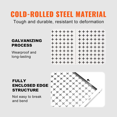 VEVOR Pegboard Wall Organizer 32&quot; x 32&quot;, 330LBS Loading Garage Metal Pegboard Organizer, 2-pack Tool Tool Storage Peg Boards with Customized Grooves Fit 1/4&quot; and 1/8&quot; Hooks for Warage Garage