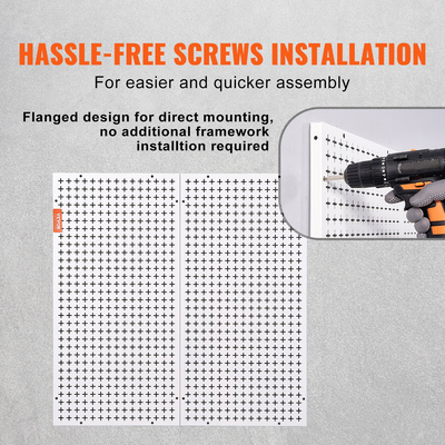 VEVOR Pegboard Wall Organizer 32&quot; x 32&quot;, 330LBS Loading Garage Metal Pegboard Organizer, 2-pack Tool Tool Storage Peg Boards with Customized Grooves Fit 1/4&quot; and 1/8&quot; Hooks for Warage Garage