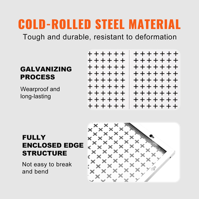 VEVOR Pegboard Wall Organizer 48&quot; x 32&quot;, 495LBS Loading Garage Metal Pegboard Organizer Βάση τοίχου, 37PCS Tool Storage Kit με 3 μανταλάκια, γάντζους, δοχεία αποθήκευσης, ράφια ραφιών για κατάστημα γκαράζ αποθήκης