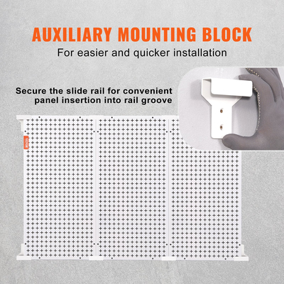 VEVOR Pegboard Wall Organizer 48&quot; x 32&quot;, 495LBS Loading Garage Metal Pegboard Organizer Βάση τοίχου, 37PCS Tool Storage Kit με 3 μανταλάκια, γάντζους, δοχεία αποθήκευσης, ράφια ραφιών για κατάστημα γκαράζ αποθήκης
