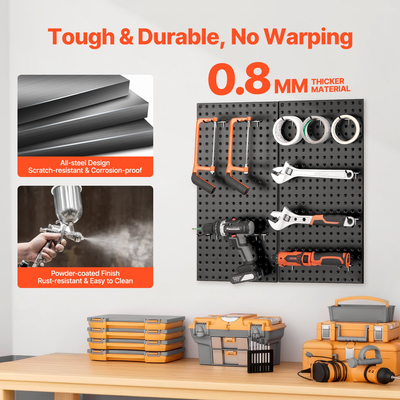 VEVOR Metal Pegboard Panels 2 panels 24&quot; x 12&quot; Wall Organizer for Garage Tool