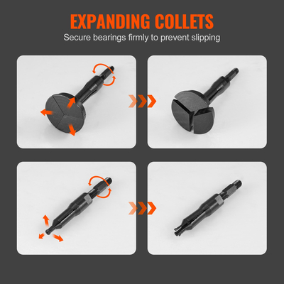 Σετ εργαλείων αφαίρεσης εσωτερικού εσωτερικού ρουλεμάν VEVOR, 10 ρυθμιζόμενα ρουλεμάν και εξολκέα σφραγίδων, 16 ΤΕΜ.