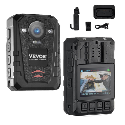 VEVOR 1440P Police Body Camera 64G Body Cam 3500 mAh Μπαταρία Night Vision GPS
