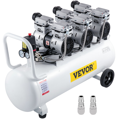 VEVOR Air Compressor 80L Ultra Quiet Δεξαμενή αεροσυμπιεστή χωρίς λάδια Αθόρυβος συμπιεστής αέρα 2,2KW Συμπιεστής χωρίς λάδι Χαμηλό θόρυβο με ασφαλή ηλεκτρομαγνητική βαλβίδα